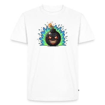 Boule de bombe en colère néonburst - T-shirt Premium bio Homme - blanc - Devant - Nico (187cm)