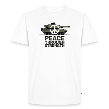 Emblème de la paix sur les chars - T-shirt Premium bio Homme - blanc - Devant - Nico (187cm)