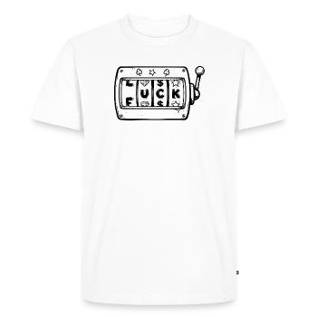 Lucky Bandit, chemise rétro de machine à sous, chapeau - T-shirt Premium bio Homme - blanc - Devant - Nico (187cm)