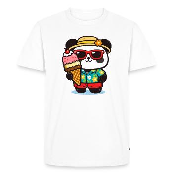 Panda Surf avec Glace - T-shirt Premium bio Homme - blanc - Devant - Nico (187cm)