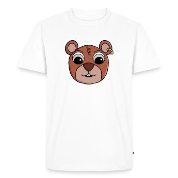 Cheerful Cheeky Animal Face - Men's Premium Organic T-Shirt - white - Front - Nico (187cm)