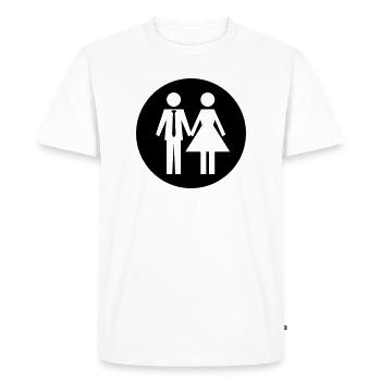 Couple Mariage couple - T-shirt Premium bio Homme - blanc - Devant - Nico (187cm)