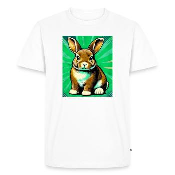 rabbit - Men's Premium Organic T-Shirt - white - Front - Nico (187cm)