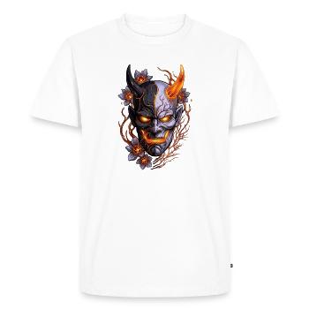 Hannya – Démon Yōkai - T-shirt Premium bio Homme - blanc - Devant - Nico (187cm)
