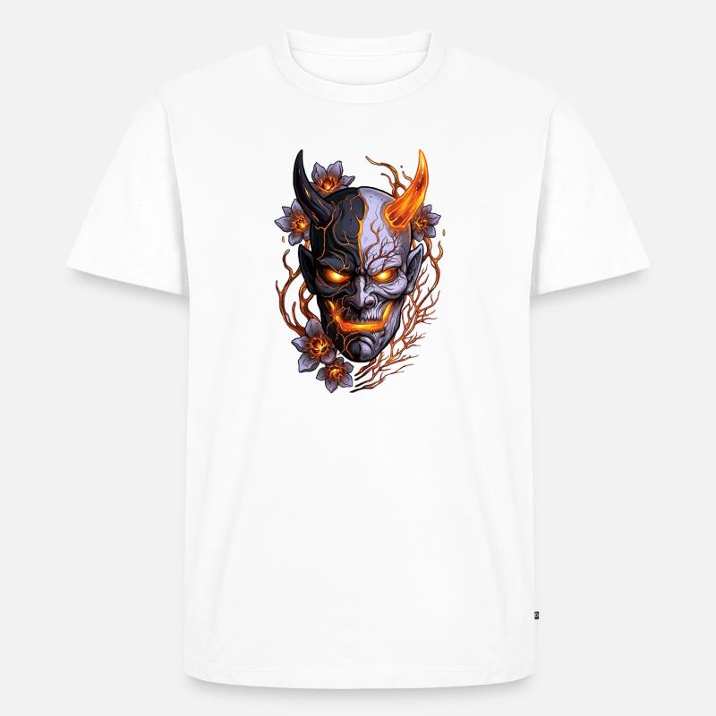 Hannya – Yōkai Demon - Ekologiczna koszulka męska Premium - biały