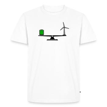Distribute wisely - Men's Premium Organic T-Shirt - white - Front - Nico (187cm)