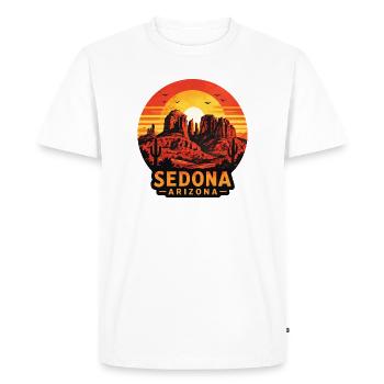 Motif de coucher de soleil à Sedona, Arizona - T-shirt Premium bio Homme - blanc - Devant - Nico (187cm)