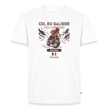 Col du Galibier -France -High Alpine Pass  - T-shirt Premium bio Homme - blanc - Devant - Nico (187cm)