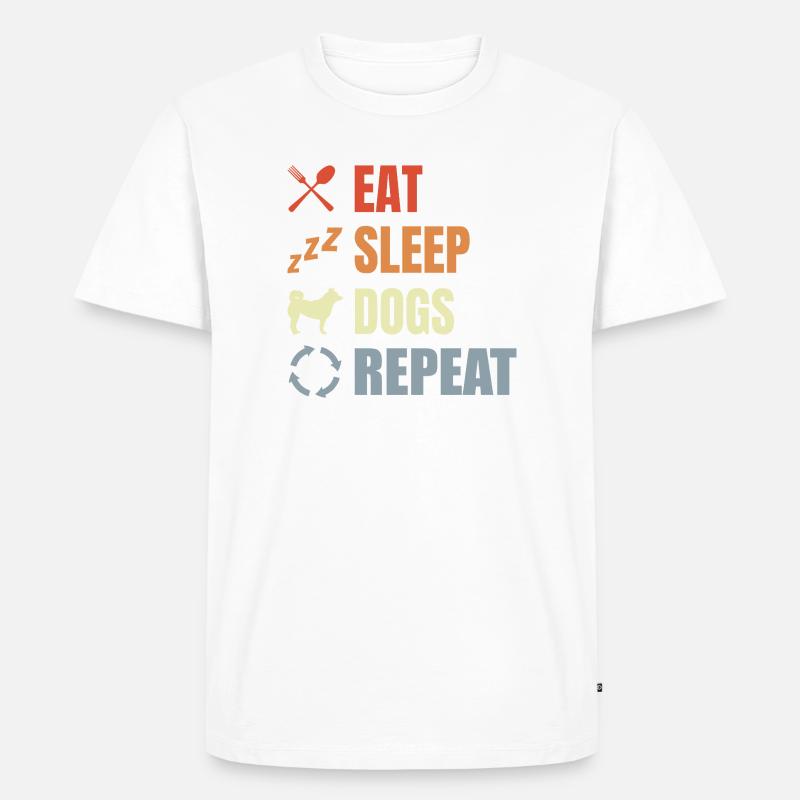 Hundebesitzer Routine - Männer Premium Bio T-Shirt - Weiß