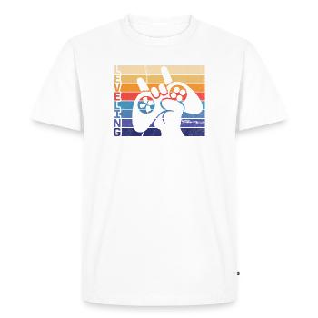 Leveling Gamer Controller - Men's Premium Organic T-Shirt - white - Front - Nico (187cm)
