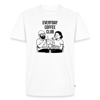 everyday coffee club - Ohne Bohne ohne mich - Men's Premium Organic T-Shirt - white - Front - Nico (187cm)