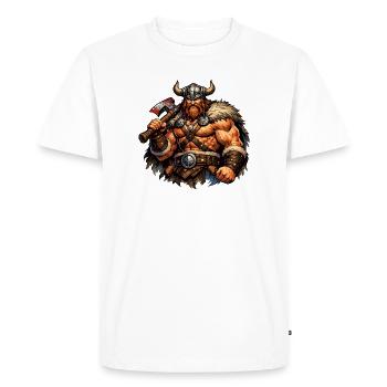 Viking warrior with axe - Men's Premium Organic T-Shirt - white - Front - Nico (187cm)