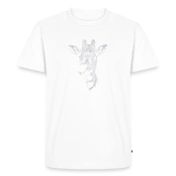 Girafe drôle à la langue - T-shirt Premium bio Homme - blanc - Devant - Nico (187cm)