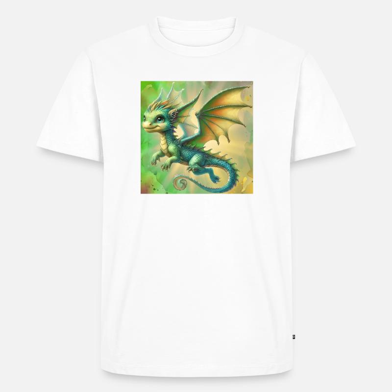 Drache - Männer Premium Bio T-Shirt - Weiß