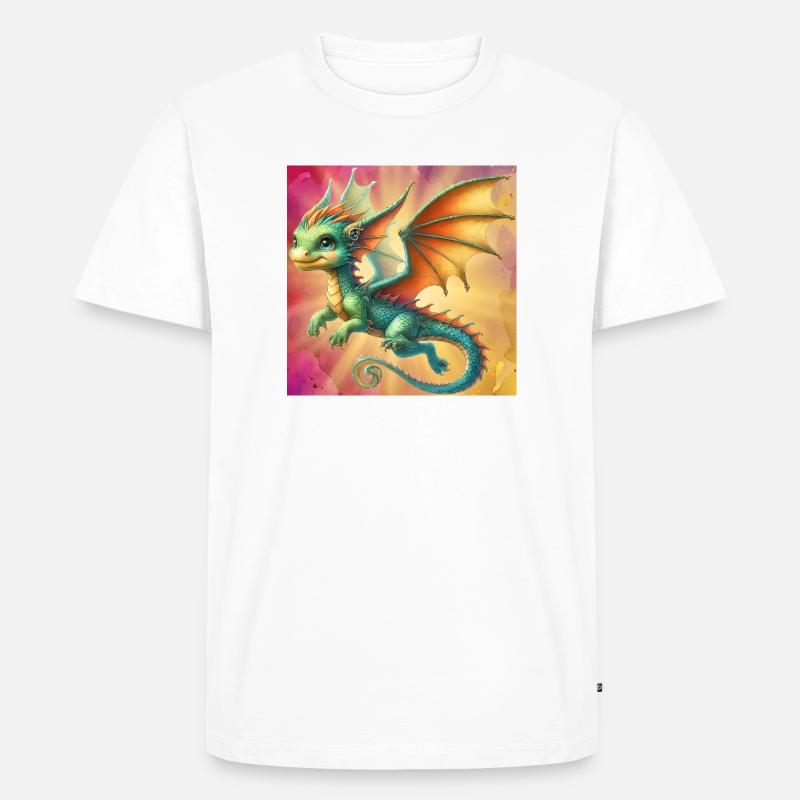 Drache - Männer Premium Bio T-Shirt - Weiß