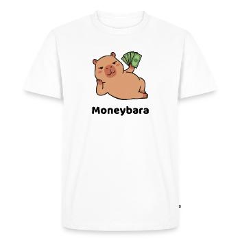 Prosperous Pig With Cash Lounging - Men's Premium Organic T-Shirt - white - Front - Nico (187cm)