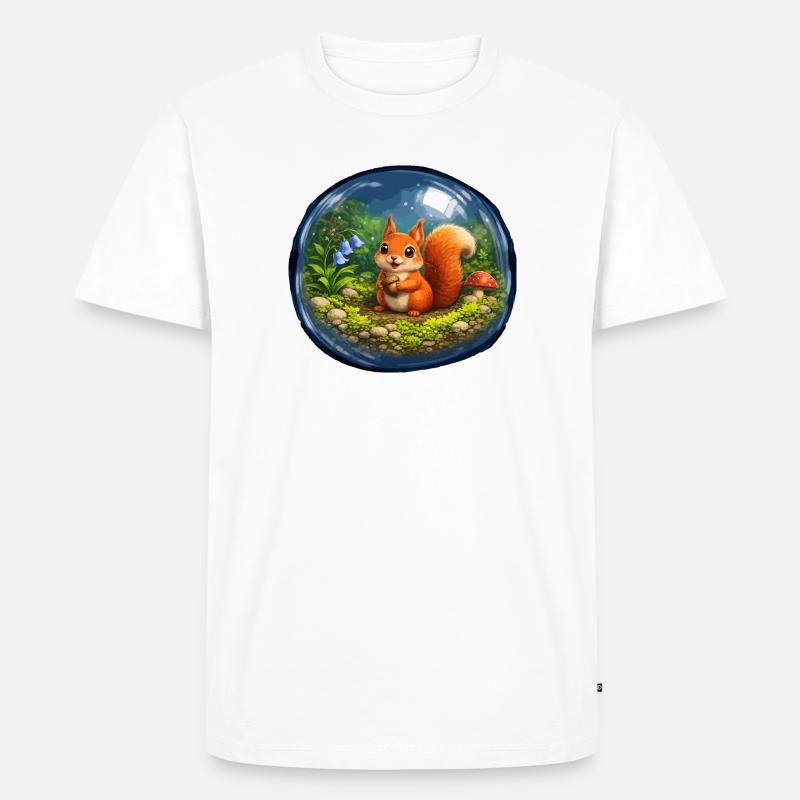 Märchenhörnchen in Glaskugel - Männer Premium Bio T-Shirt - Weiß