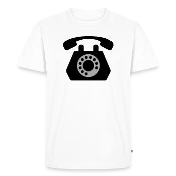 téléphone - T-shirt Premium bio Homme - blanc - Devant - Nico (187cm)