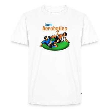 Acrobates de pelouse Acrobates de football (Toboggan de sang) - T-shirt Premium bio Homme - blanc - Devant - Nico (187cm)