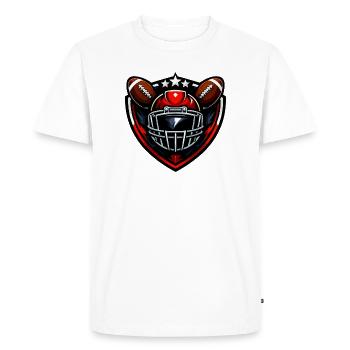 Casque de football Kicker Shield - T-shirt Premium bio Homme - blanc - Devant - Nico (187cm)