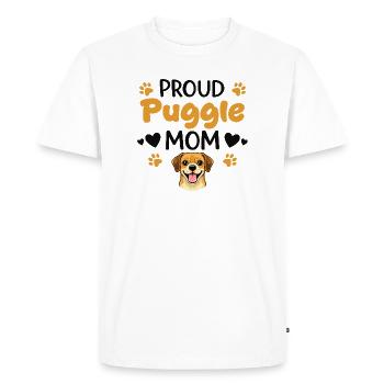 Fière mère Puggle, Puggle - T-shirt Premium bio Homme - blanc - Devant - Nico (187cm)