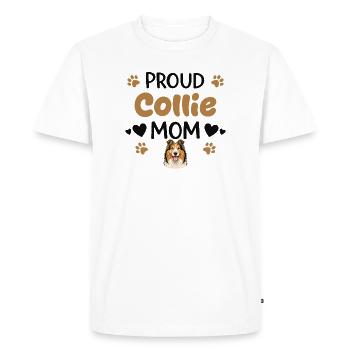 Mère Collie Fière, Collie - T-shirt Premium bio Homme - blanc - Devant - Nico (187cm)