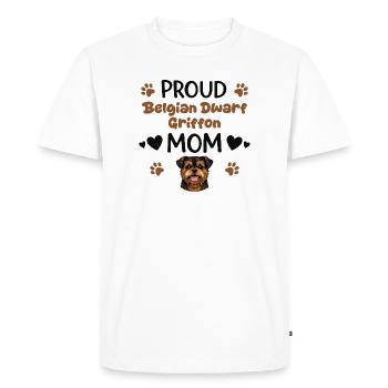 Mère griffon fière, griffon nain belge - T-shirt Premium bio Homme - blanc - Devant - Nico (187cm)