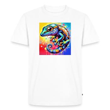 Gecko - T-shirt Premium bio Homme - blanc - Devant - Nico (187cm)