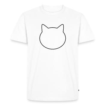 Cat head - Men's Premium Organic T-Shirt - white - Front - Nico (187cm)