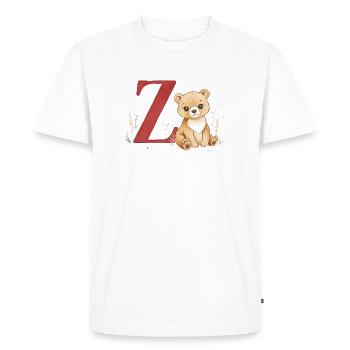 Z-Bear: Big Z with Bear - Men's Premium Organic T-Shirt - white - Front - Nico (187cm)