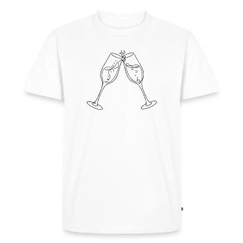 Chin Chin – Cheers Glasses Mariage en noir et blanc - T-shirt Premium bio Homme - blanc - Devant - Nico (187cm)