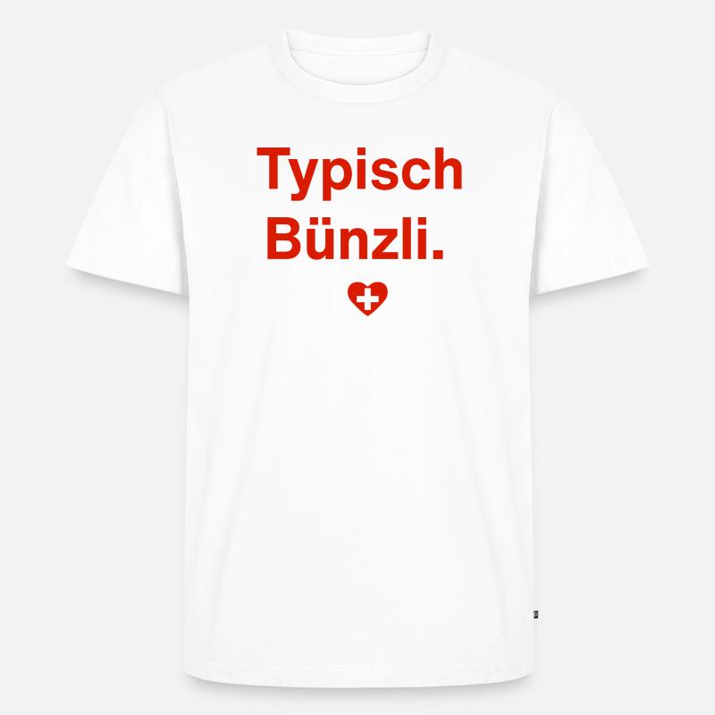 Typisch Bünzli. – Schweizer Minimal-Design - Männer Premium Bio T-Shirt - Weiß