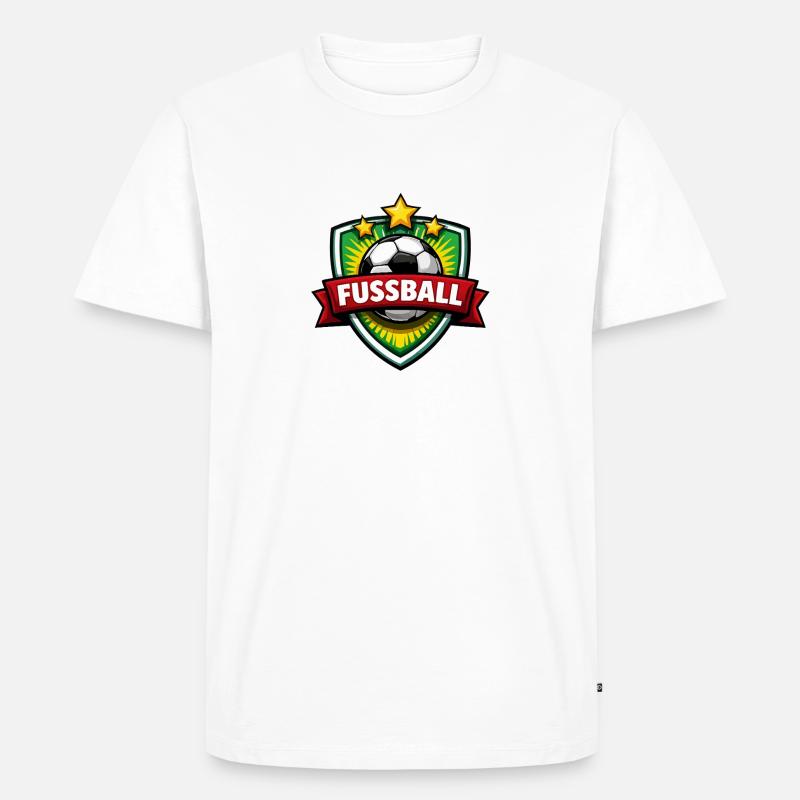 Fussball Shield mit Banner - Männer Premium Bio T-Shirt - Weiß