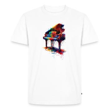 Piano avec de la peinture qui goutte - T-shirt Premium bio Homme - blanc - Devant - Nico (187cm)