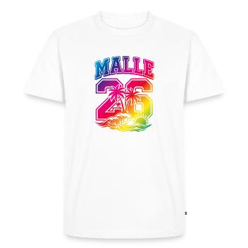 Maillot Malle 26 2026 Majorque - T-shirt Premium bio Homme - blanc - Devant - Nico (187cm)