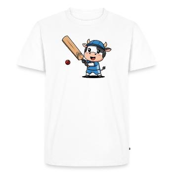 Joueur de dessins animés vache grillon mignonne - T-shirt Premium bio Homme - blanc - Devant - Nico (187cm)