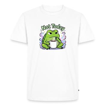 Not Today Frog Coffee - Men's Premium Organic T-Shirt - white - Front - Nico (187cm)