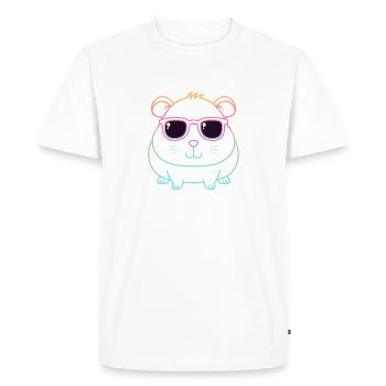 Guinea Pig Arc en Ciel Ligne et Lunettes - T-shirt Premium bio Homme - blanc - Devant - Nico (187cm)
