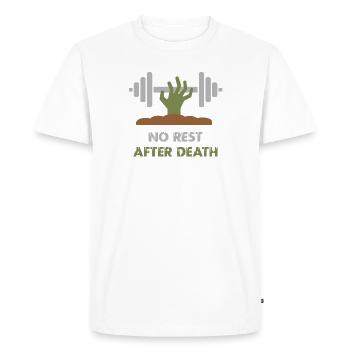 Zombie Workout Powerlifting - T-shirt Premium bio Homme - blanc - Devant - Nico (187cm)