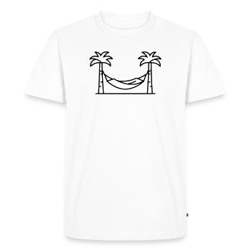 Hammock Palm Trees Holiday Outline - Men's Premium Organic T-Shirt - white - Front - Nico (187cm)