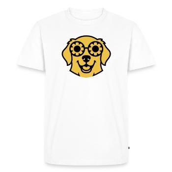 Labrador Flower Glasses Peace Comic - Men's Premium Organic T-Shirt - white - Front - Nico (187cm)