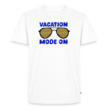 Vacation mode on - Men's Premium Organic T-Shirt - white - Front - Nico (187cm)