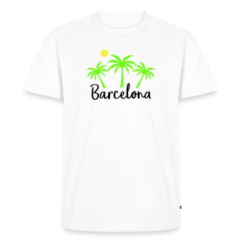 Barcelone - T-shirt Premium bio Homme - blanc - Devant - Nico (187cm)