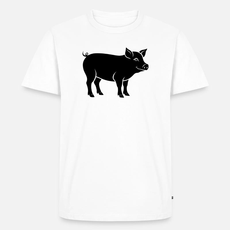 Schwein - Männer Premium Bio T-Shirt - Weiß
