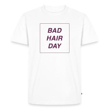 mauvaise journée capillaire - T-shirt Premium bio Homme - blanc - Devant - Nico (187cm)