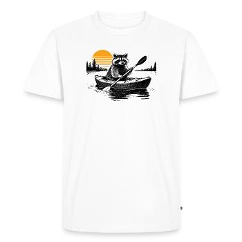 Kayak Raccoon - Men's Premium Organic T-Shirt - white - Front - Nico (187cm)