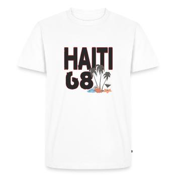 Haiti 68 with island flair - Men's Premium Organic T-Shirt - white - Front - Nico (187cm)