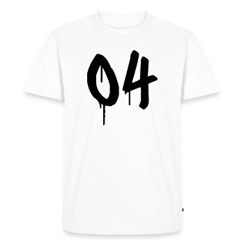 Nombre 04 Style Graffiti Urbain - T-shirt Premium bio Homme - blanc - Devant - Nico (187cm)