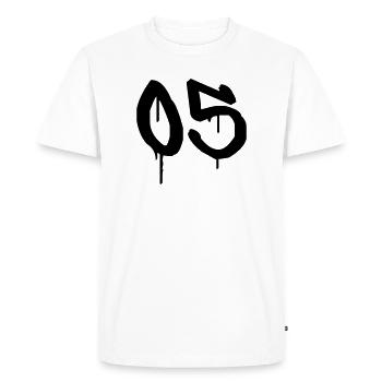 Nombre 05 Style Graffiti Urbain - T-shirt Premium bio Homme - blanc - Devant - Nico (187cm)