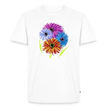 Flowers Summer Garden Flower Blossoms Flora - Men's Premium Organic T-Shirt - white - Front - Nico (187cm)